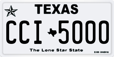 TX license plate CCI5000