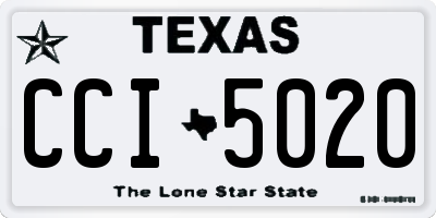 TX license plate CCI5020