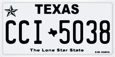 TX license plate CCI5038