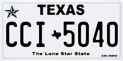TX license plate CCI5040