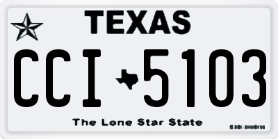 TX license plate CCI5103