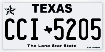 TX license plate CCI5205