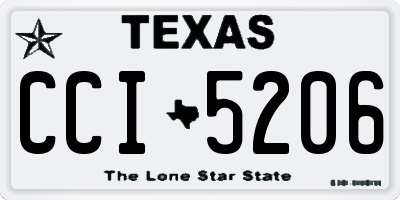 TX license plate CCI5206