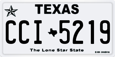 TX license plate CCI5219