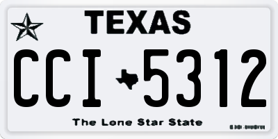 TX license plate CCI5312