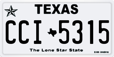 TX license plate CCI5315