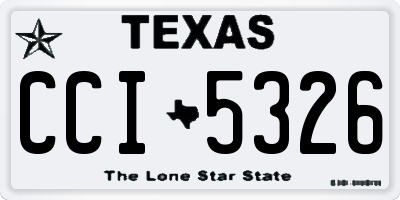 TX license plate CCI5326