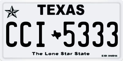 TX license plate CCI5333