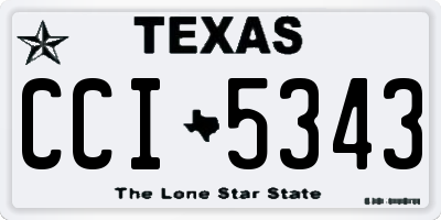 TX license plate CCI5343