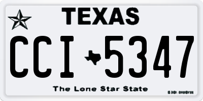 TX license plate CCI5347