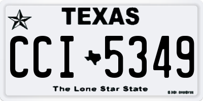 TX license plate CCI5349