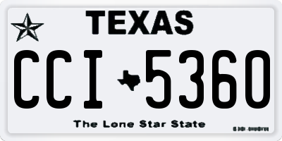 TX license plate CCI5360