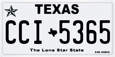 TX license plate CCI5365