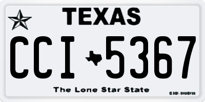 TX license plate CCI5367