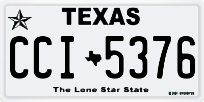 TX license plate CCI5376