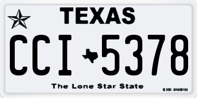 TX license plate CCI5378