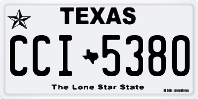 TX license plate CCI5380