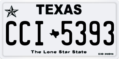 TX license plate CCI5393