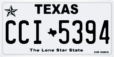 TX license plate CCI5394