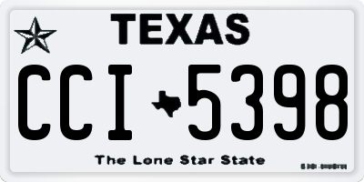 TX license plate CCI5398