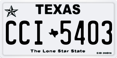 TX license plate CCI5403