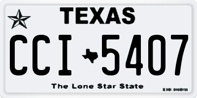 TX license plate CCI5407