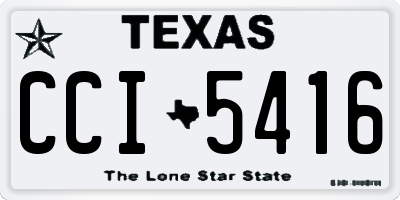 TX license plate CCI5416