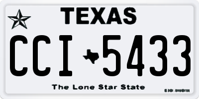 TX license plate CCI5433