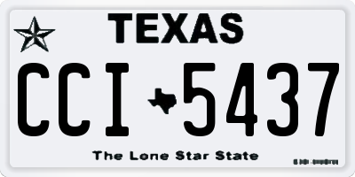 TX license plate CCI5437