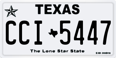 TX license plate CCI5447
