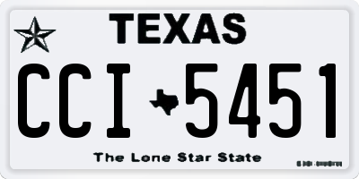 TX license plate CCI5451