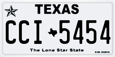 TX license plate CCI5454