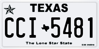 TX license plate CCI5481