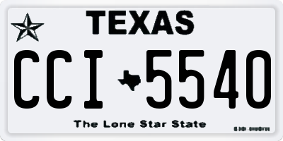 TX license plate CCI5540