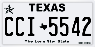 TX license plate CCI5542