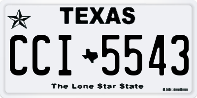 TX license plate CCI5543