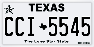 TX license plate CCI5545