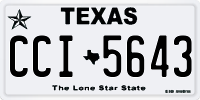 TX license plate CCI5643