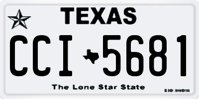 TX license plate CCI5681
