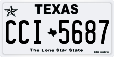 TX license plate CCI5687