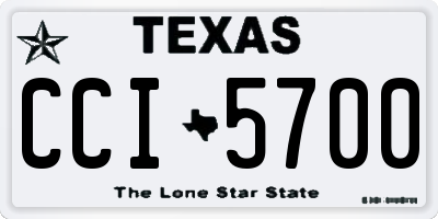TX license plate CCI5700