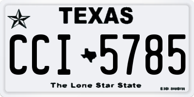 TX license plate CCI5785