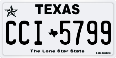 TX license plate CCI5799