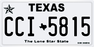 TX license plate CCI5815