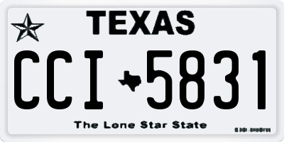 TX license plate CCI5831