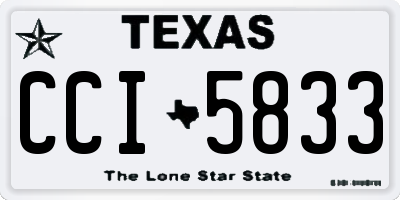 TX license plate CCI5833