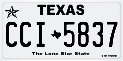 TX license plate CCI5837