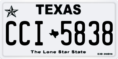 TX license plate CCI5838