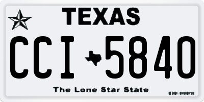 TX license plate CCI5840