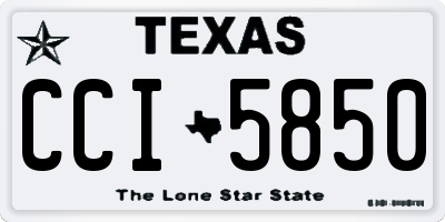 TX license plate CCI5850